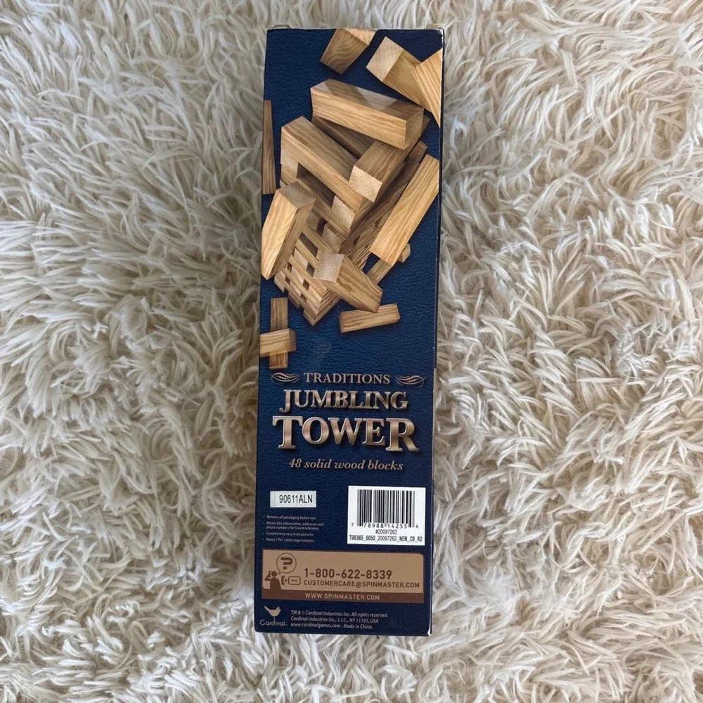 Traditions Jumbling Tower 48 Solid Wood‎ Blocks Game Fun for All Ages NEW